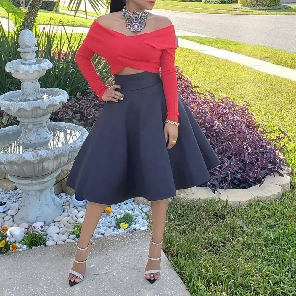 Elegant high waist Black Women's Skirt Size XS